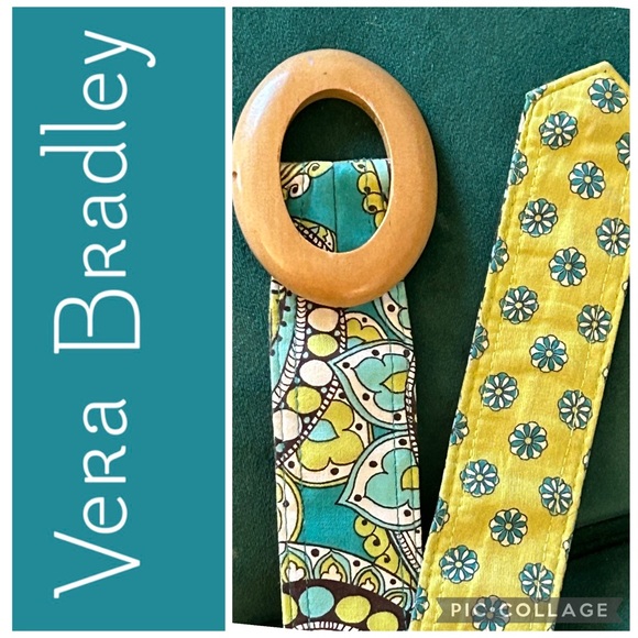 Vera Bradley Accessories - Vera Bradley Peacock Blue Retired Pattern Cotton Belt